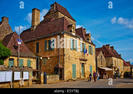 Frankreich, Aquitaine, Dordogne, Perigord Noir, Dordogne-Tal, Dorf von Domme Stockfoto