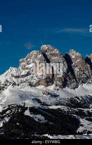 Die Odle Geislerspitzen einschließlich der Pitla Fermeda und die Gran Fermeda Selva Val Gardena Dolomiten Italien Stockfoto