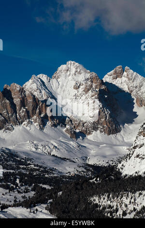 Die Odle Geislerspitzen einschließlich der Pitla Fermeda und die Gran Fermeda Selva Val Gardena Dolomiten Italien Stockfoto