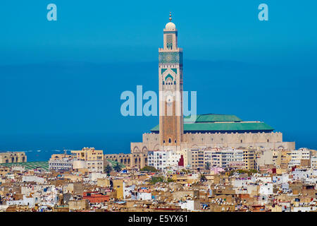 Marokko, Casablanca, alte Medina und Hassan II Moschee Stockfoto
