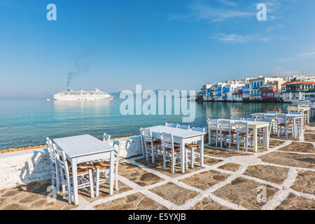 Klein-Venedig auf der Insel Mykonos, Kykladen, Griechenland Stockfoto