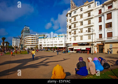 Marokko, Casablanca, Vereinten Nationen (Unis Nation) Platz Stockfoto