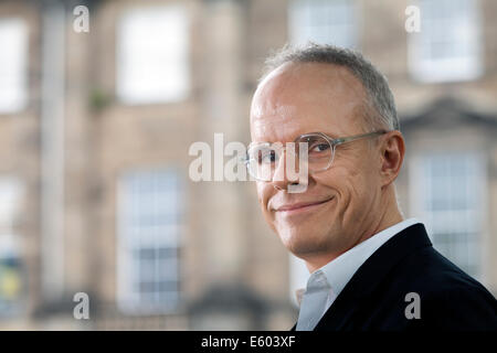 Hans Ulrich Obrist, Autor, beim Edinburgh Book Festival 2014 Stockfoto