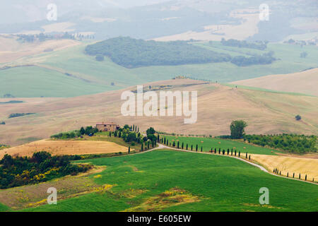 Typisch italienische Landschaft im Val d ' Orcia-Tuscany Stockfoto