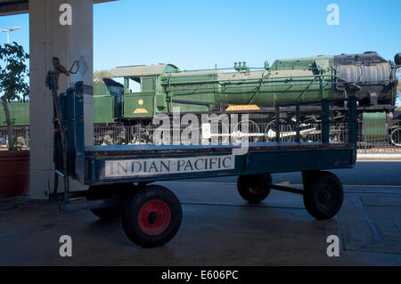 Der Indian Pacific Zug am Ostbahnhof Perth im August 2014 Stockfoto