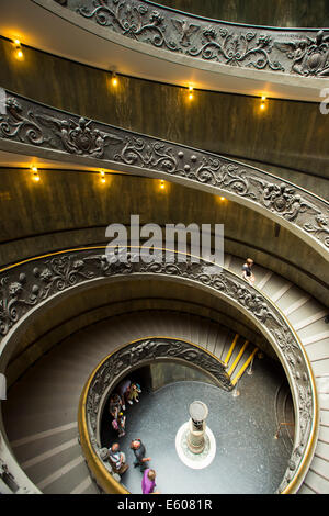 Vatikan Museum - Wendeltreppe in Rom Italien. Stockfoto