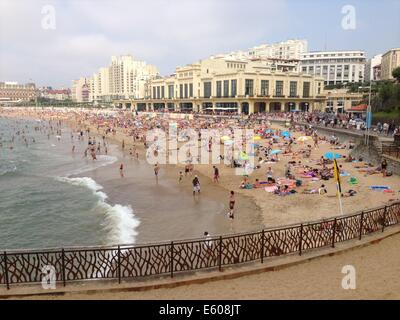 Die Innenstadt von Strand in Biarritz, Frankreich Stockfoto