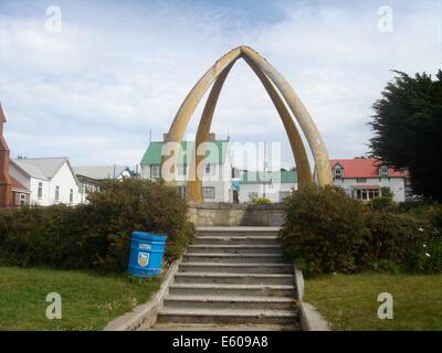 Die Fischbein-Bogen in Port Stanley, Falkland-Inseln, Großbritannien Stockfoto