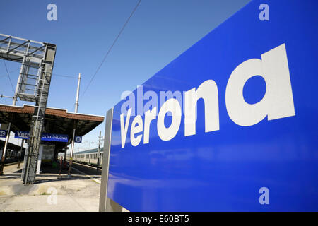 Bahnhof Verona Porta Nuova, Italien. Stockfoto