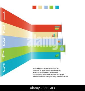 Bunte Illustrationen mit modernen Info Grafikelement für Business-Vorlage auf weißem Hintergrund für Ihr design Stockfoto