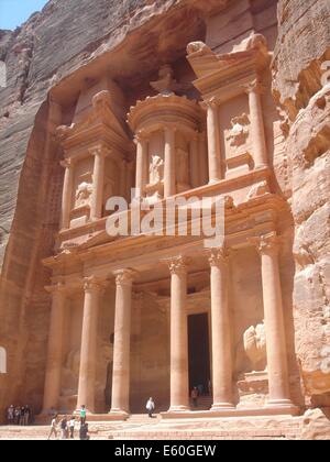 El Khasneh (Treasury) Petra, einer von der neuen sieben Weltwunder, in Jordanien Stockfoto
