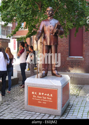 Bronzestatue in Melbourne von Dr. Sun Yat Sen, der Gründer des modernen China 1866-1925 Stockfoto