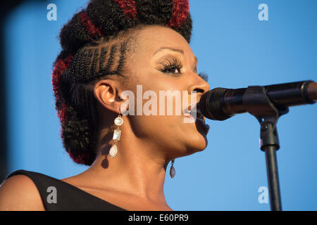 LINCOLN, CA - 26. Juli: Sy Smith führt mit Chris Botti auf Thunder Valley Casino Resort in Lincoln, Massachusetts am 26. Juli 201 Stockfoto