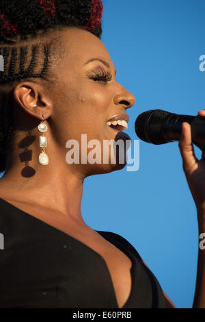 LINCOLN, CA - 26. Juli: Sy Smith führt mit Chris Botti auf Thunder Valley Casino Resort in Lincoln, Massachusetts am 26. Juli 201 Stockfoto