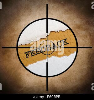 Feedback-Text im Ziel Stockfoto