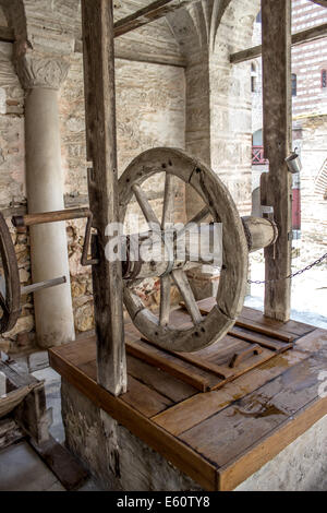 gut - Holzrahmen zeichnen wasserbautechnische Bau für Wasser Bergbau Stockfoto