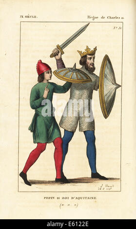 Pippin II., der Jüngere, König von Aquitanien, 823-C 864. Er trägt eine ...