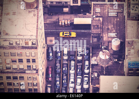 Vintage Luftbild der Street in New York City, USA Stockfoto