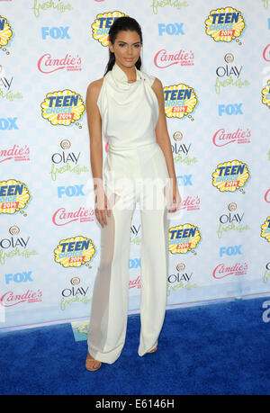 Los Angeles, Kalifornien, USA. 10. August 2014. Kendall Jenner kommt für den Teen Choice Awards 2014 im Shrine Auditorium. Bildnachweis: Lisa O'Connor/ZUMA Draht/Alamy Live-Nachrichten Stockfoto