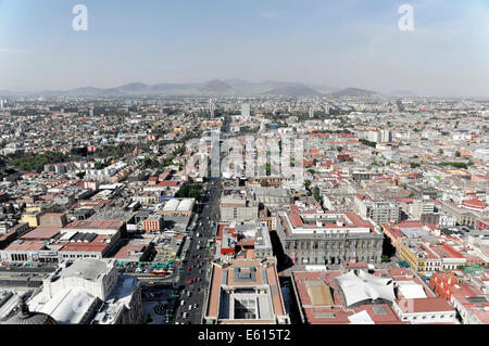 Blick vom Torre Latinoamericana, 182m, Mexiko-Stadt, Federal District, Mexico Stockfoto