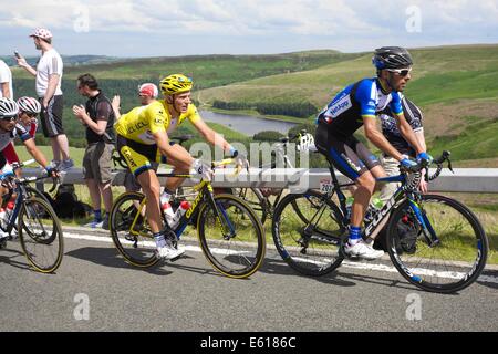 Die Tour de France 2014. Stufe 2: York nach Sheffield. Sonntag, 6. Juli 2014, 210 km Marcel Kittel von Team Giant-Shimano und Jose P Stockfoto