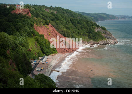 Erdrutsch in Babbacombe, Torquay, Devon Stockfoto