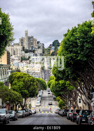 Die sehr steilen Lombard Street, San Francisco, Kalifornien Stockfoto