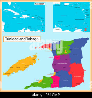 Trinidad und Tobago Karte Stockfoto