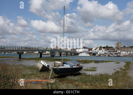 Shoreham by Sea Whith seine neue Adur Ferry Bridge, West Sussex Stockfoto