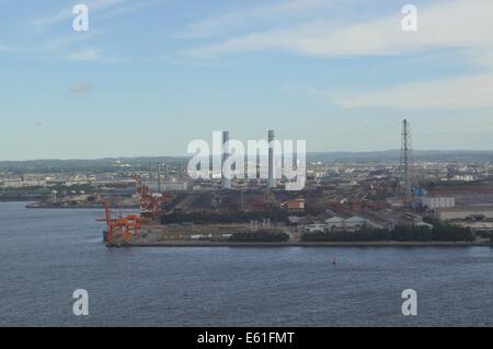 Tokyo Electric Power Company (TEPCO) Wärmekraftwerk, Chiba City, Blick von Chiba Port Tower, Chiba City, Chiba, Japan Stockfoto