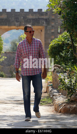 Spaniens Royals König Felipe Pose während seiner Sommerferien auf Mallorca Stockfoto