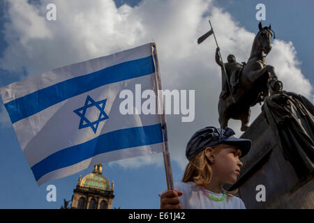 Demonstration für Israel, Prag Tschechische Republik Stockfoto