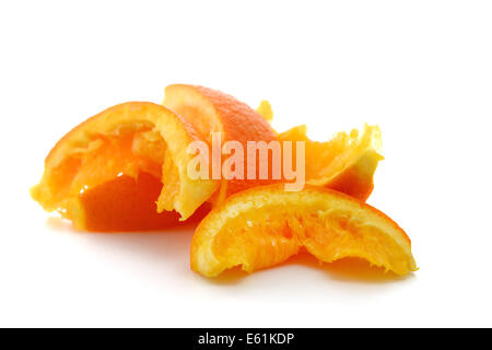 Orange Peel nach dem Essen Stockfoto