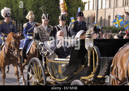 Der König und die Königin von Schweden (Carl XVI Gustav und Silvia Bernadotte), Stockholm, Schweden Stockfoto