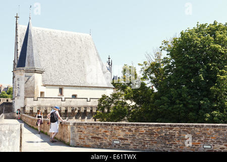 NANTES, Frankreich - 25. Juli 2014: Wir bauen auf "Vallum" Schloss der Herzöge der Bretagne in Nantes. Die Burg diente es als cen Stockfoto