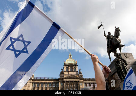 Demonstration für Israel, Prag Tschechische Republik Stockfoto