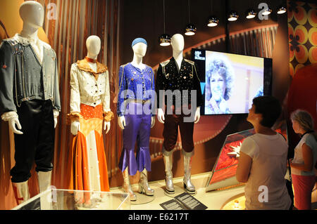 Das ABBA-Museum ist eine interaktive Ausstellung über die Pop-Gruppe ABBA, die in Stockholm, Schweden im Mai 2013 geöffnet. Stockfoto