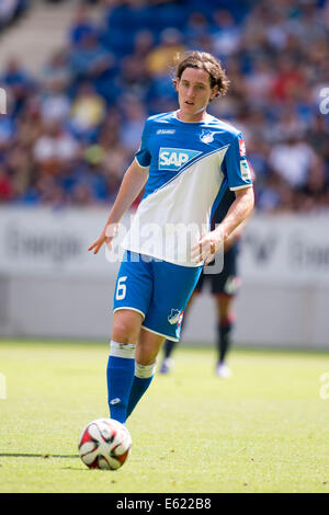 Sinsheim, Deutschland. 9. August 2014. Sebastian Rudy (Hoffenheim) Fußball: Vorsaison-Freundschaftsspiel zwischen TSG 1899 Hoffenheim 1-1 Genua bei Wirsol Rhein-Neckar-Arena in Sinsheim, Deutschland. © Maurizio Borsari/AFLO/Alamy Live-Nachrichten Stockfoto