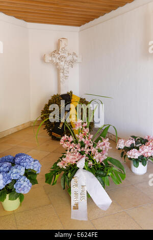 Strauß-Crypt, Grab von Marianne und Franz Josef Strauß, Rott am Inn, Upper Bavaria, Bavaria, Germany Stockfoto