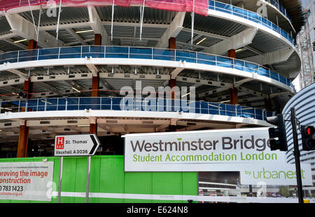 London, England, Vereinigtes Königreich. Neue Unterkünfte für Studenten in Süd-London Waterloo Station gebaut Stockfoto