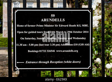 Arundells, The Home of Sir Edward Heath, ehemaliger Prime Minster of UK, Nähe Kathedrale, Salisbury, Wiltshire, England, UK. Stockfoto