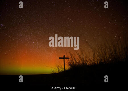Nordlichter gesehen von Cley North Norfolk 27. Februar 2014 Stockfoto