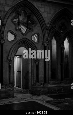 Gotischen Torbogen und Tür im Dom Stockfoto