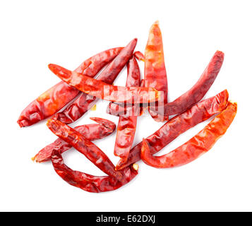 Getrocknete rote chilis Stockfoto