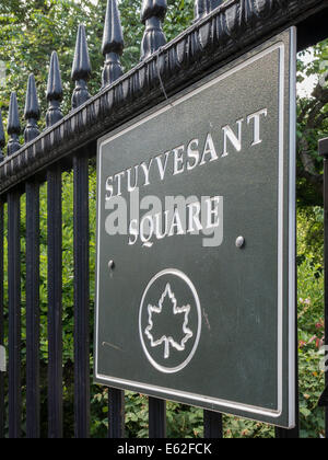 Stuyvesant Square in Gramercy Nachbarschaft, NYC Stockfoto