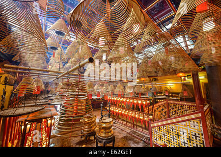 Man Mo Tempel in Hong Kong, China. Stockfoto