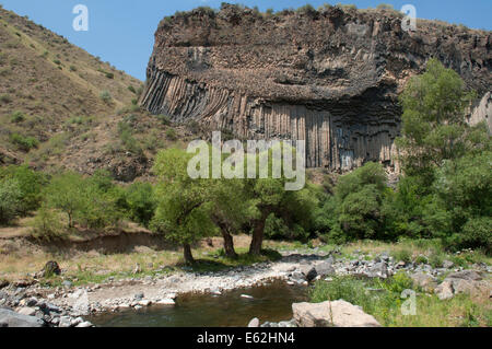 Ineinandergreifende Basaltsäulen, Garni Schlucht, Armenien Stockfoto