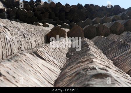 Ineinandergreifende Basaltsäulen, Garni Schlucht, Armenien Stockfoto