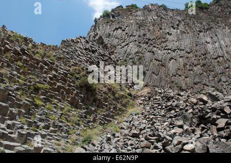 Ineinandergreifende Basaltsäulen, Garni Schlucht, Armenien Stockfoto