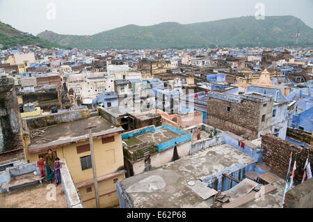 Häuser und Gebäude in Bundi, Rajasthan, Indien Stockfoto